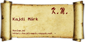 Kajdi Márk névjegykártya